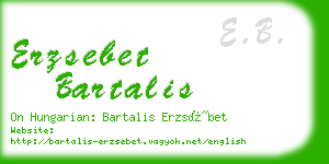 erzsebet bartalis business card